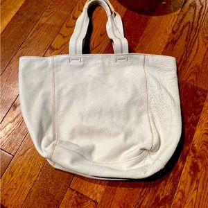 GAP white leather tote